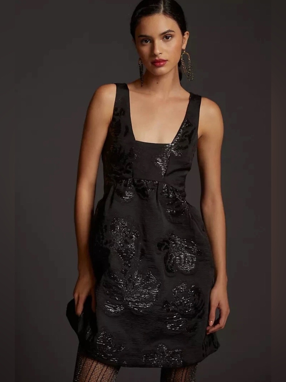 Anthropologie- Maeve Holly Willoughby BLACK JACQUARD   Sz 6 DRESS